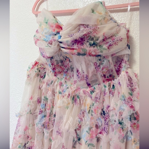 Romantic Shabby Chic Floral Corset Bodice Dress! - Picture 4 of 4